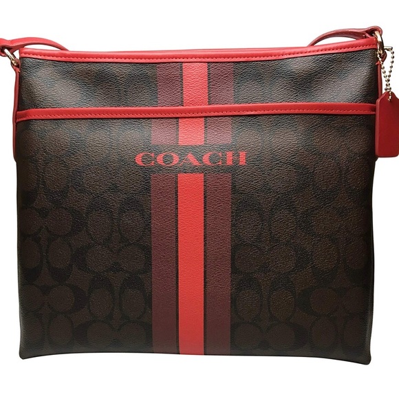 Coach Handbags - COACH SIGNATURE VARSITY STRIPE FILE CROSS BODY